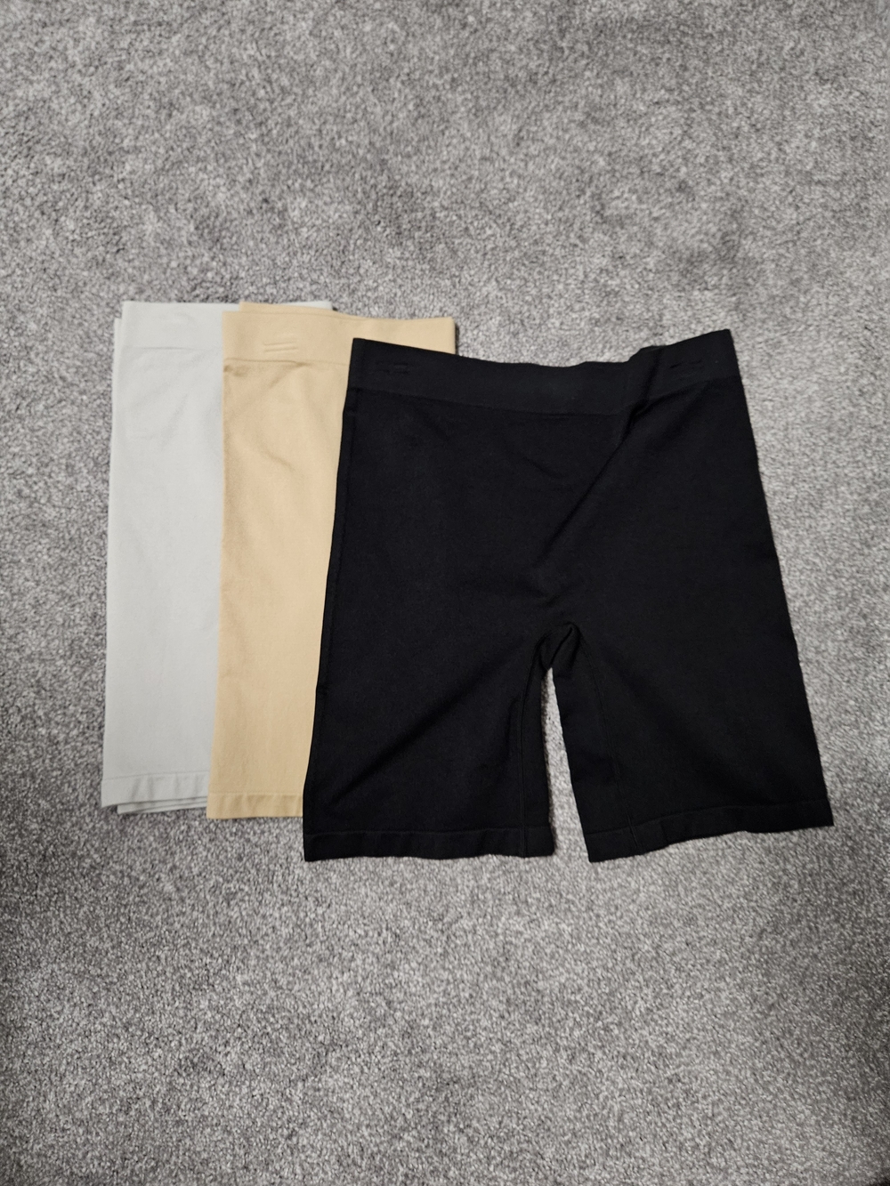 Women’s High-Waist Bike Shorts - Black, Beige, Light Gray